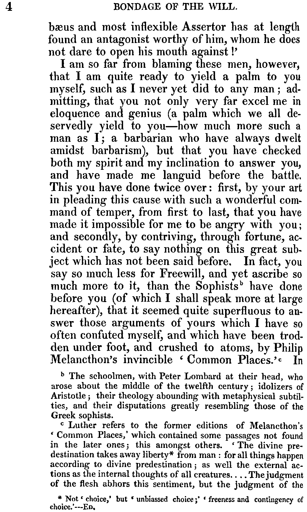 Print Edition of the Bondage of the Will, Page 4