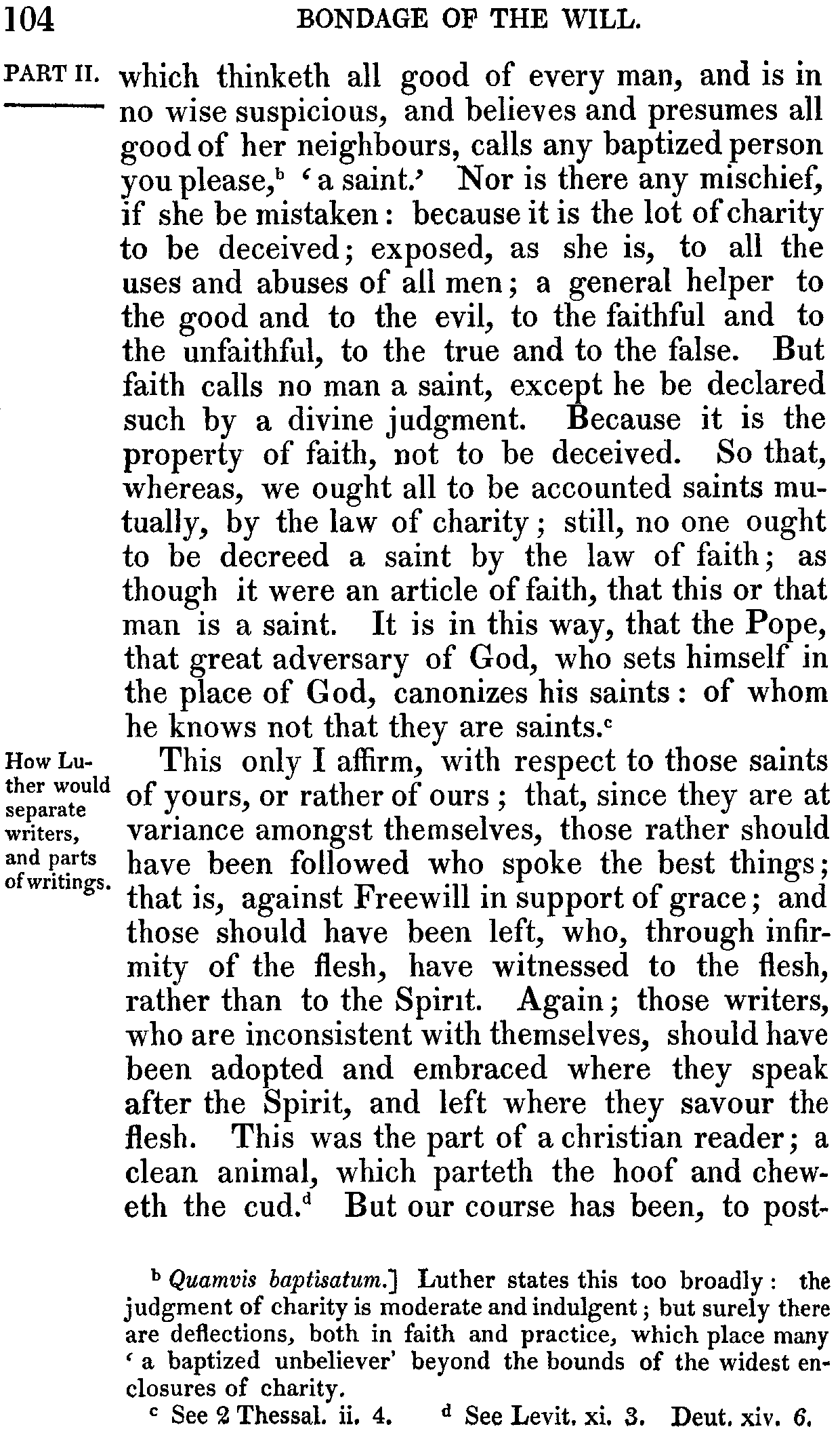 Print Edition of the Bondage of the Will, Page 104