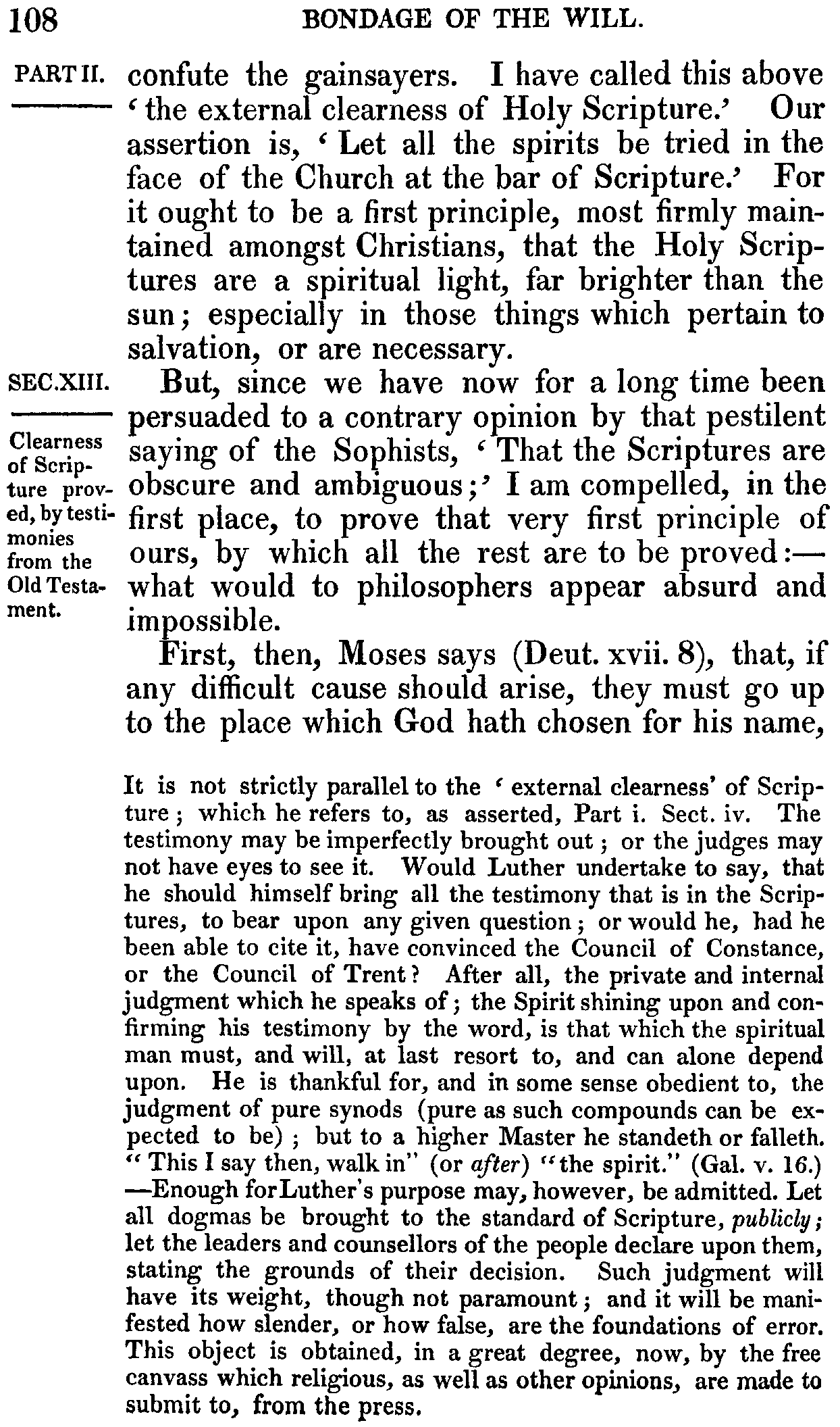 Print Edition of the Bondage of the Will, Page 108