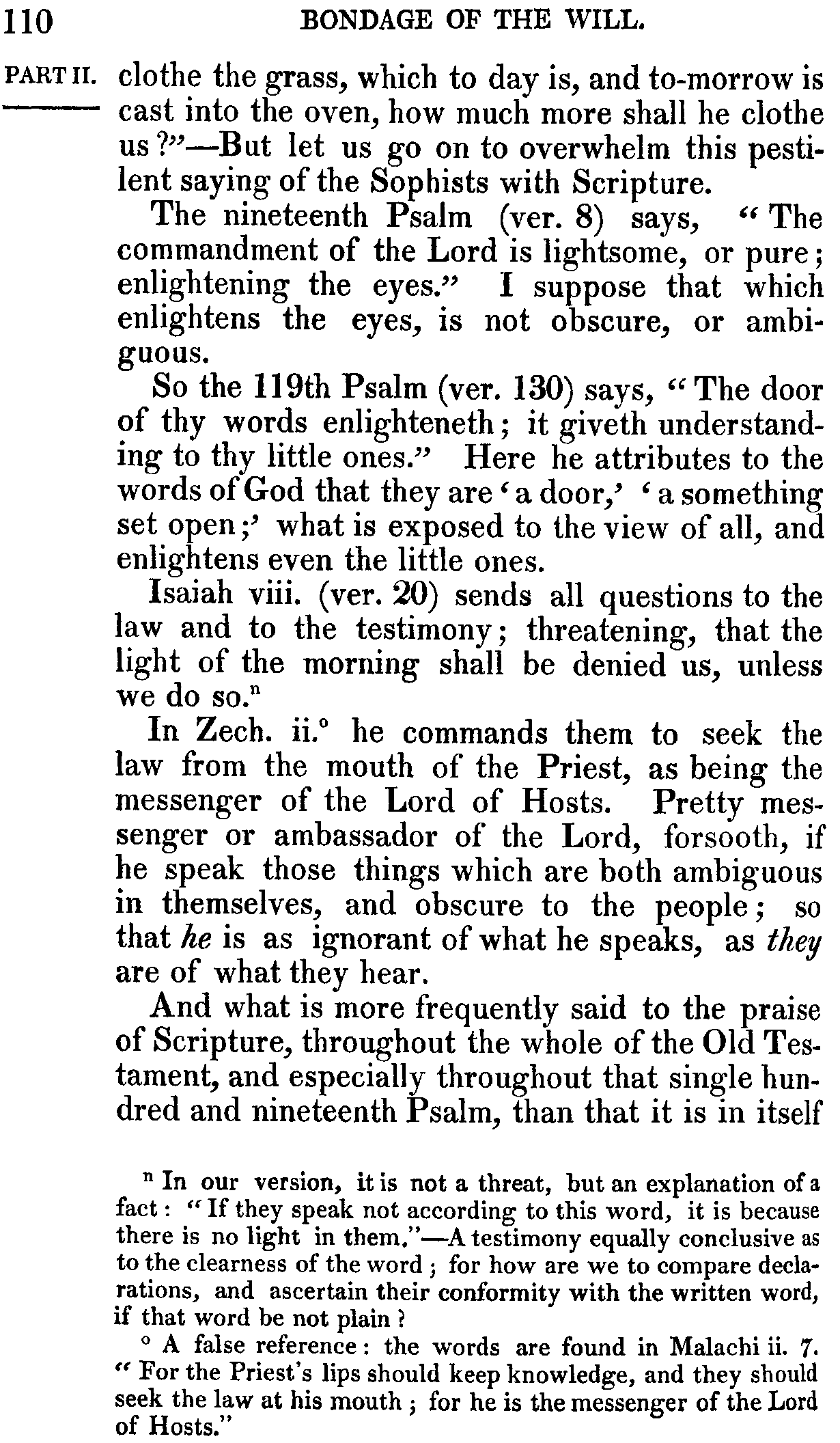 Print Edition of the Bondage of the Will, Page 110