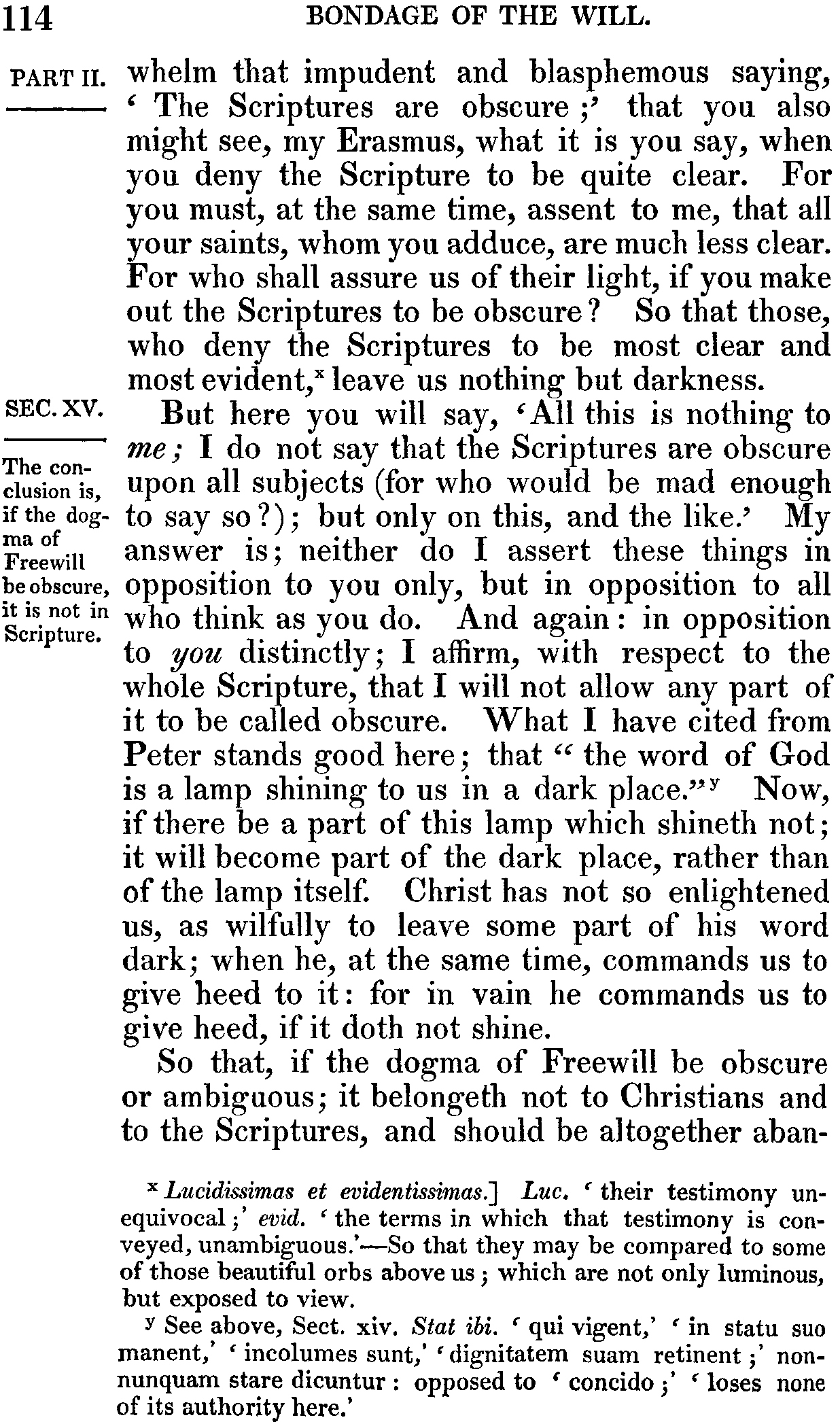 Print Edition of the Bondage of the Will, Page 114