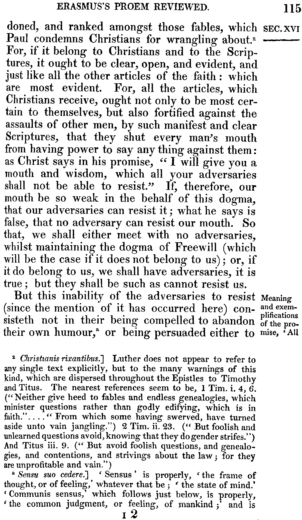 Print Edition of the Bondage of the Will, Page 115