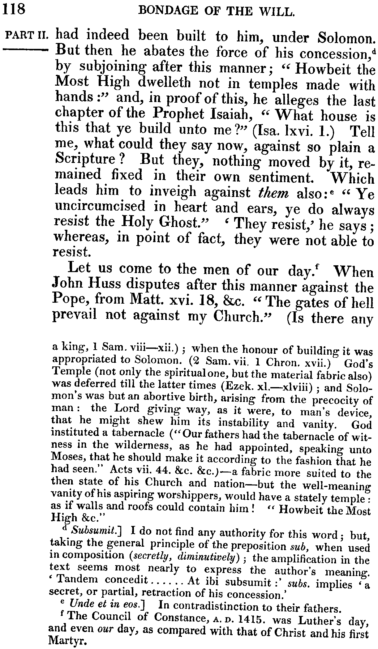 Print Edition of the Bondage of the Will, Page 118