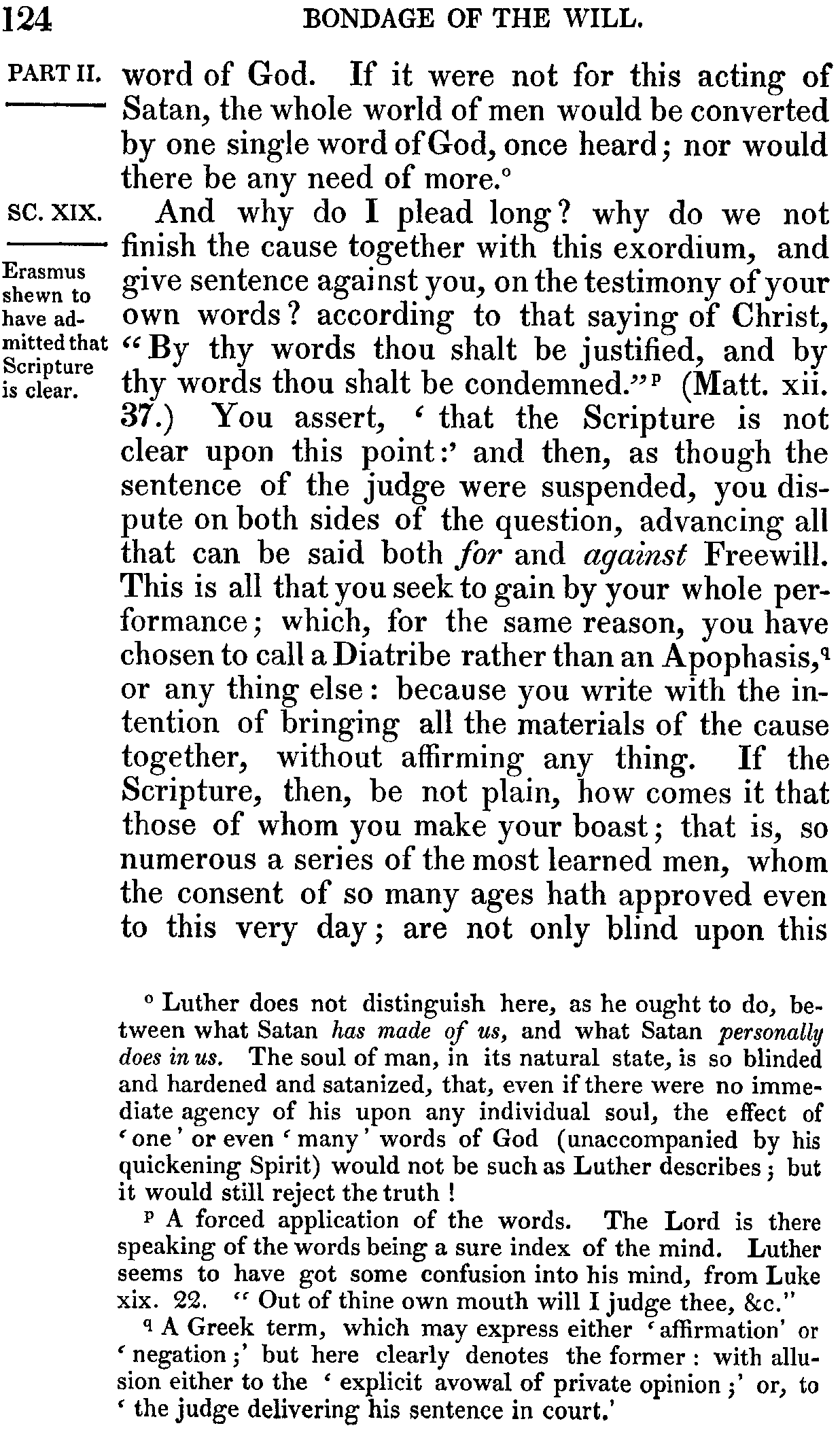 Print Edition of the Bondage of the Will, Page 124