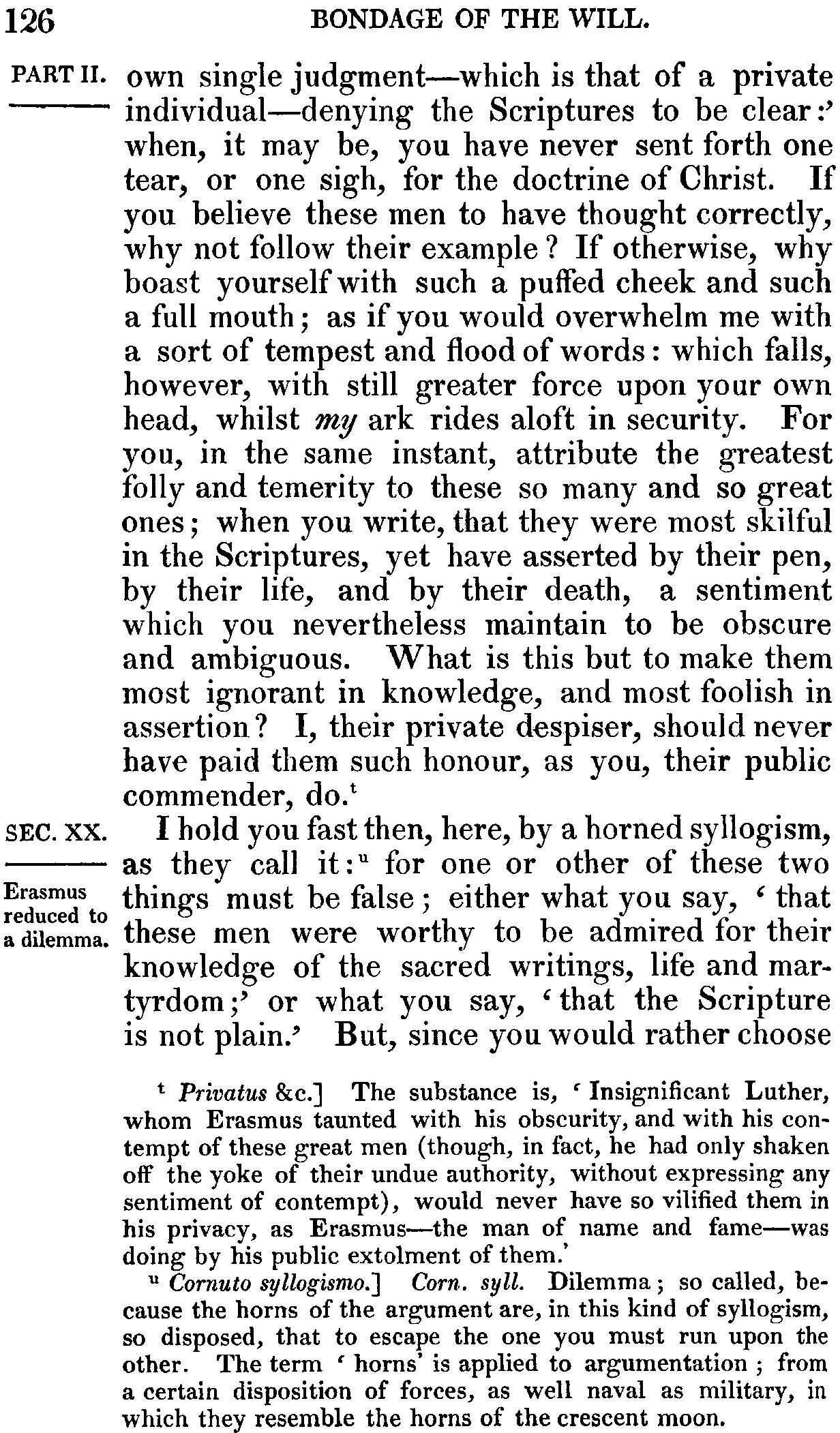 Print Edition of the Bondage of the Will, Page 126