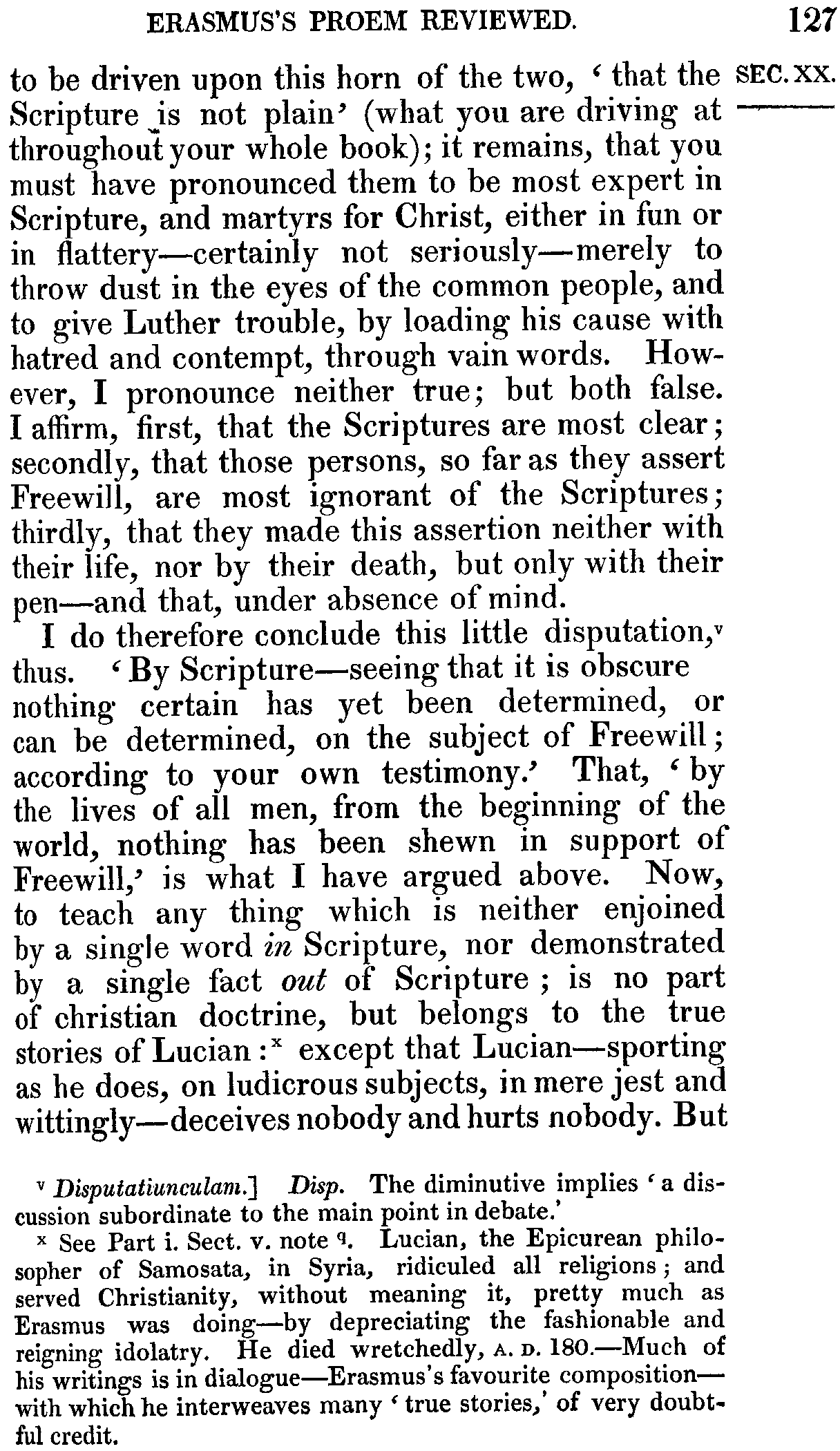 Print Edition of the Bondage of the Will, Page 127