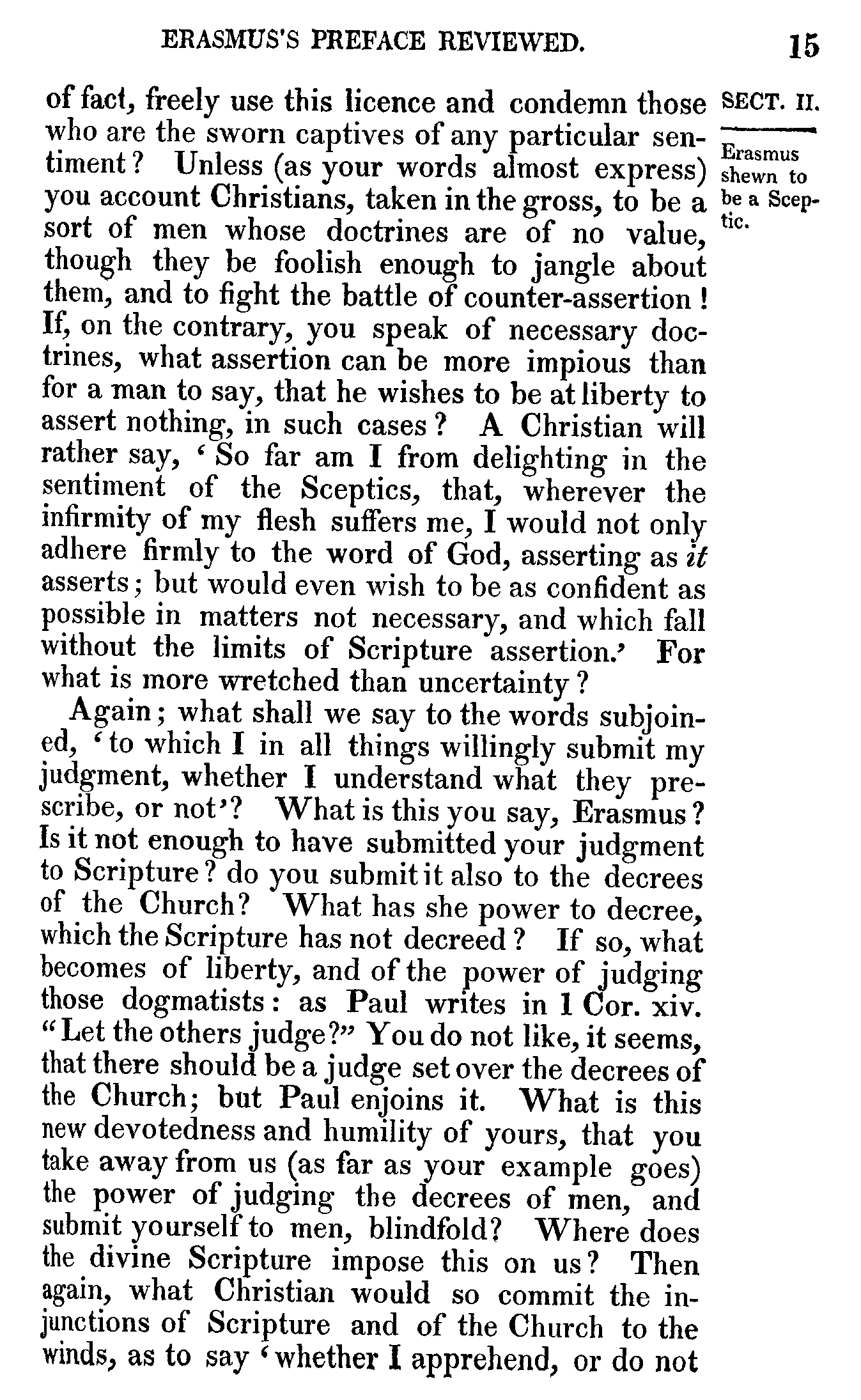 Print Edition of the Bondage of the Will, Page 15