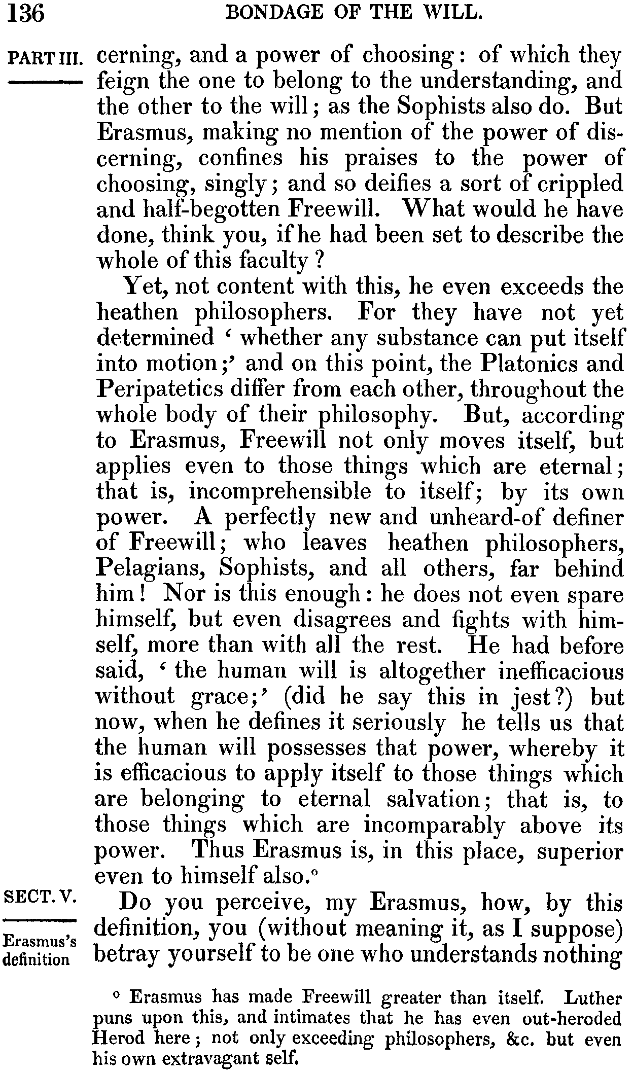 Print Edition of the Bondage of the Will, Page 136