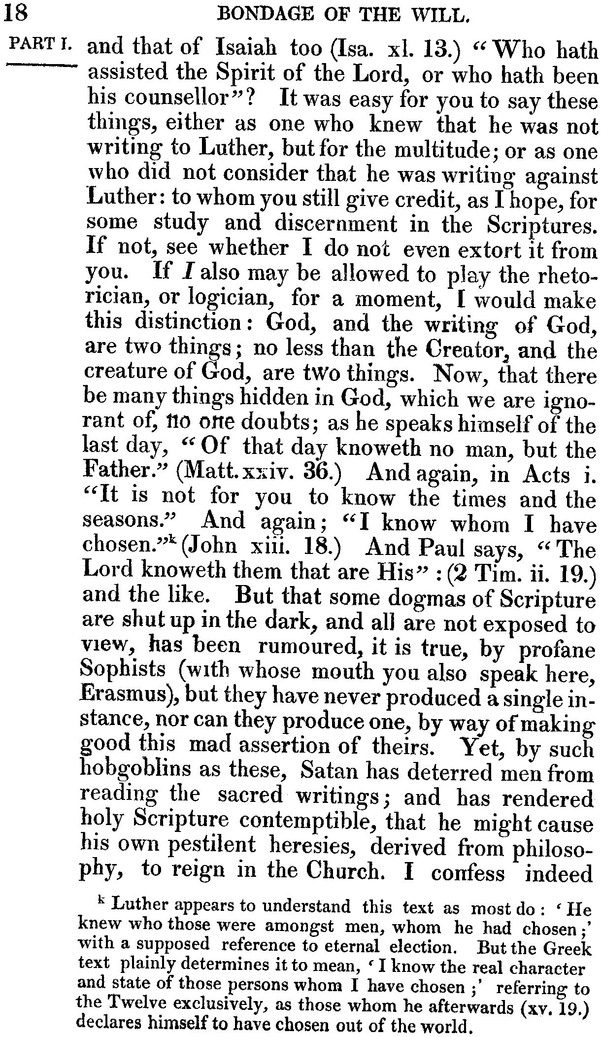 Print Edition of the Bondage of the Will, Page 18