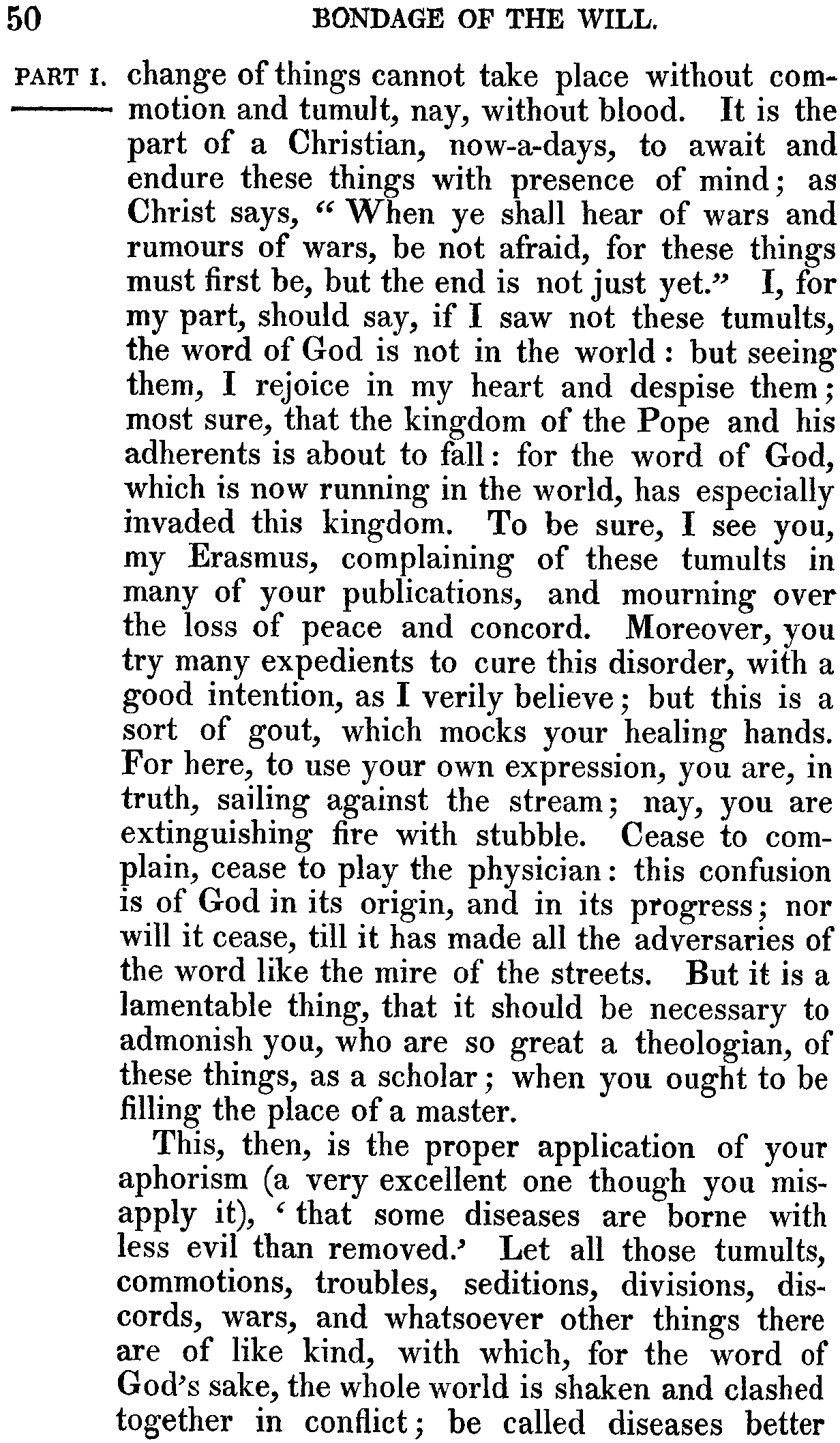 Print Edition of the Bondage of the Will, Page 50