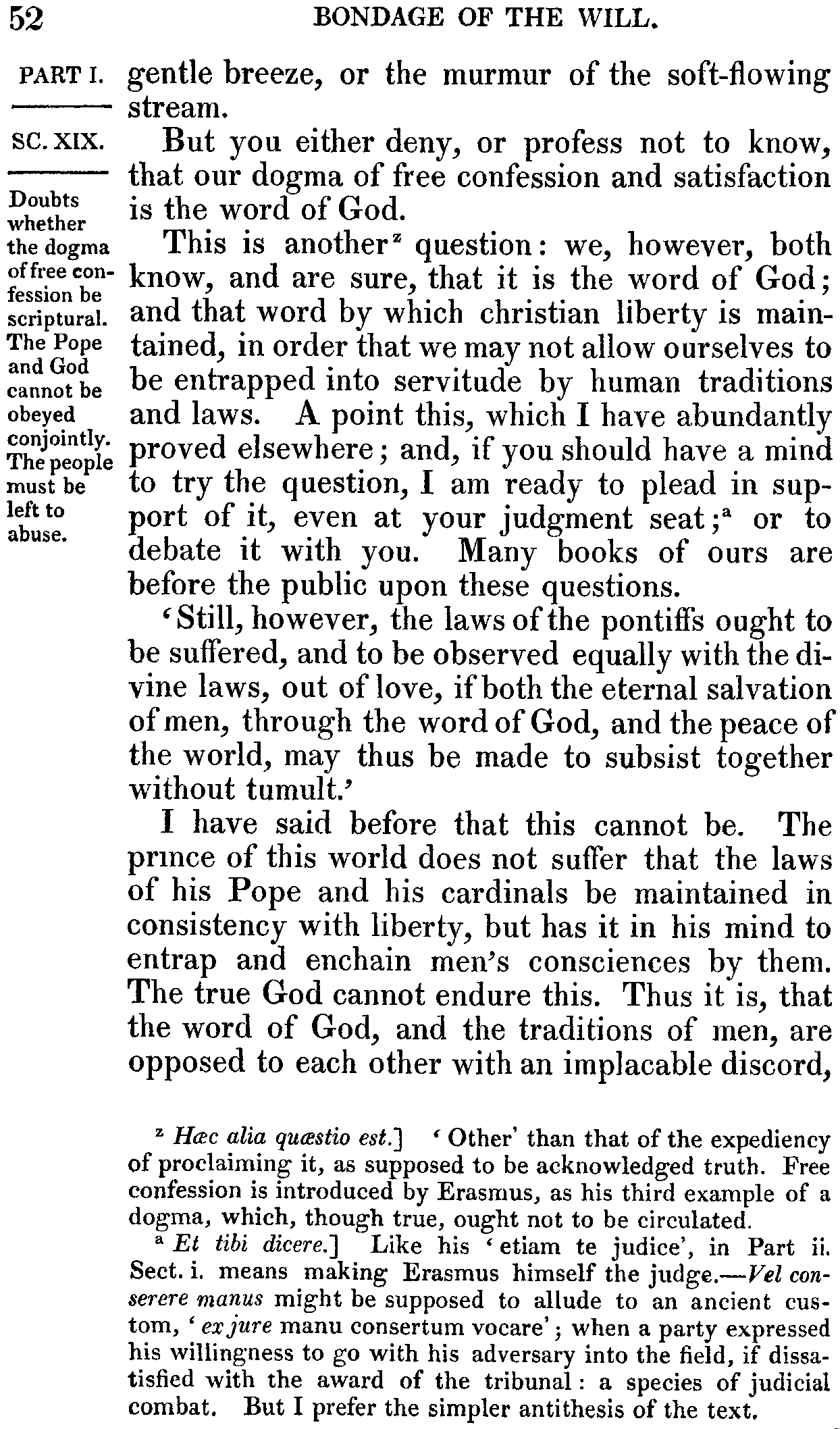 Print Edition of the Bondage of the Will, Page 52