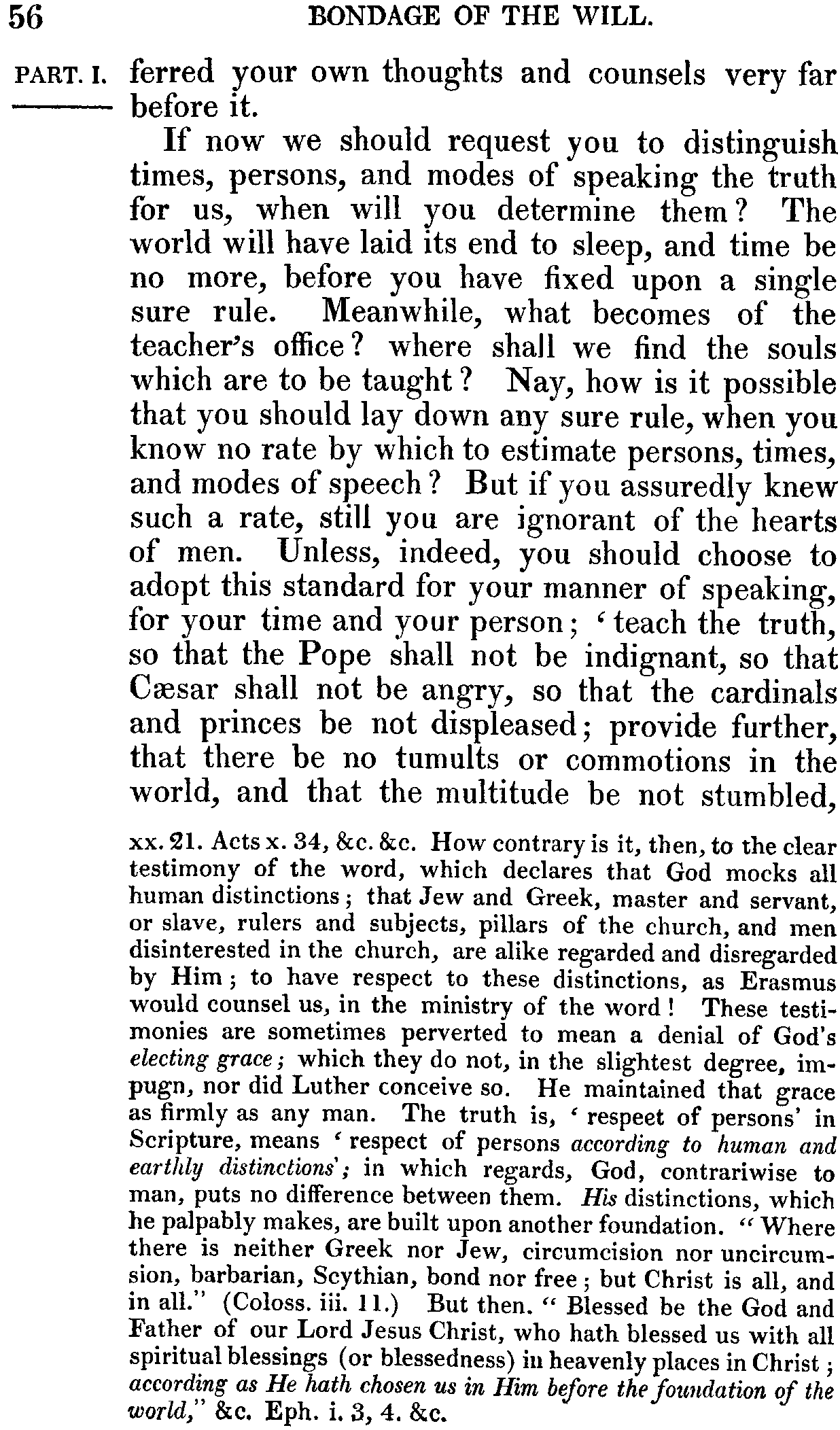 Print Edition of the Bondage of the Will, Page 56