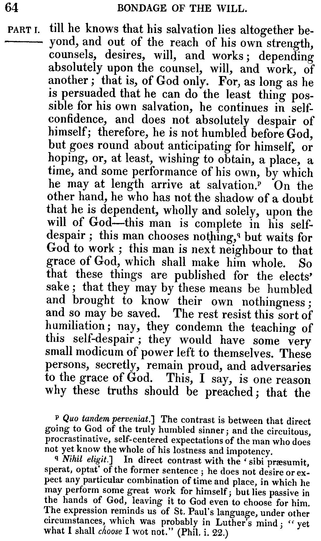 Print Edition of the Bondage of the Will, Page 64