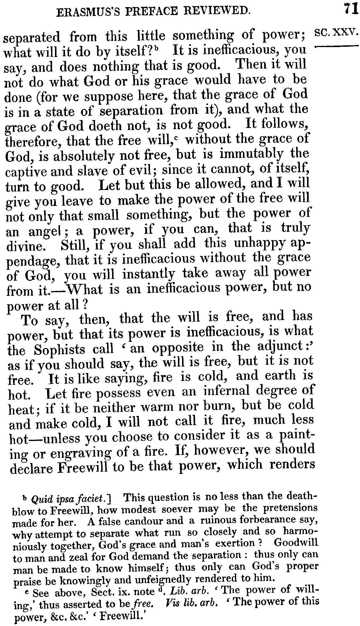 Print Edition of the Bondage of the Will, Page 71