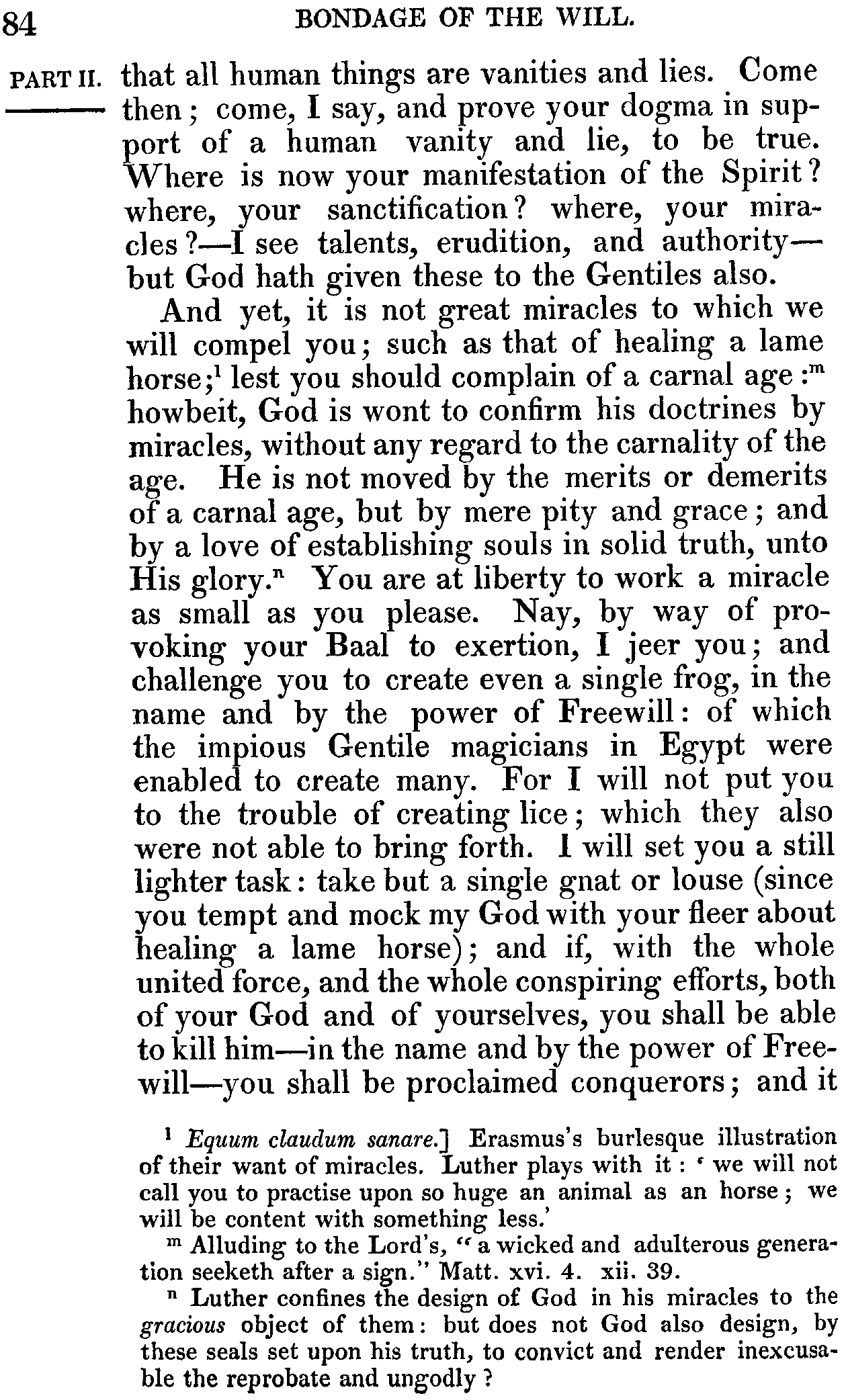 Print Edition of the Bondage of the Will, Page 84