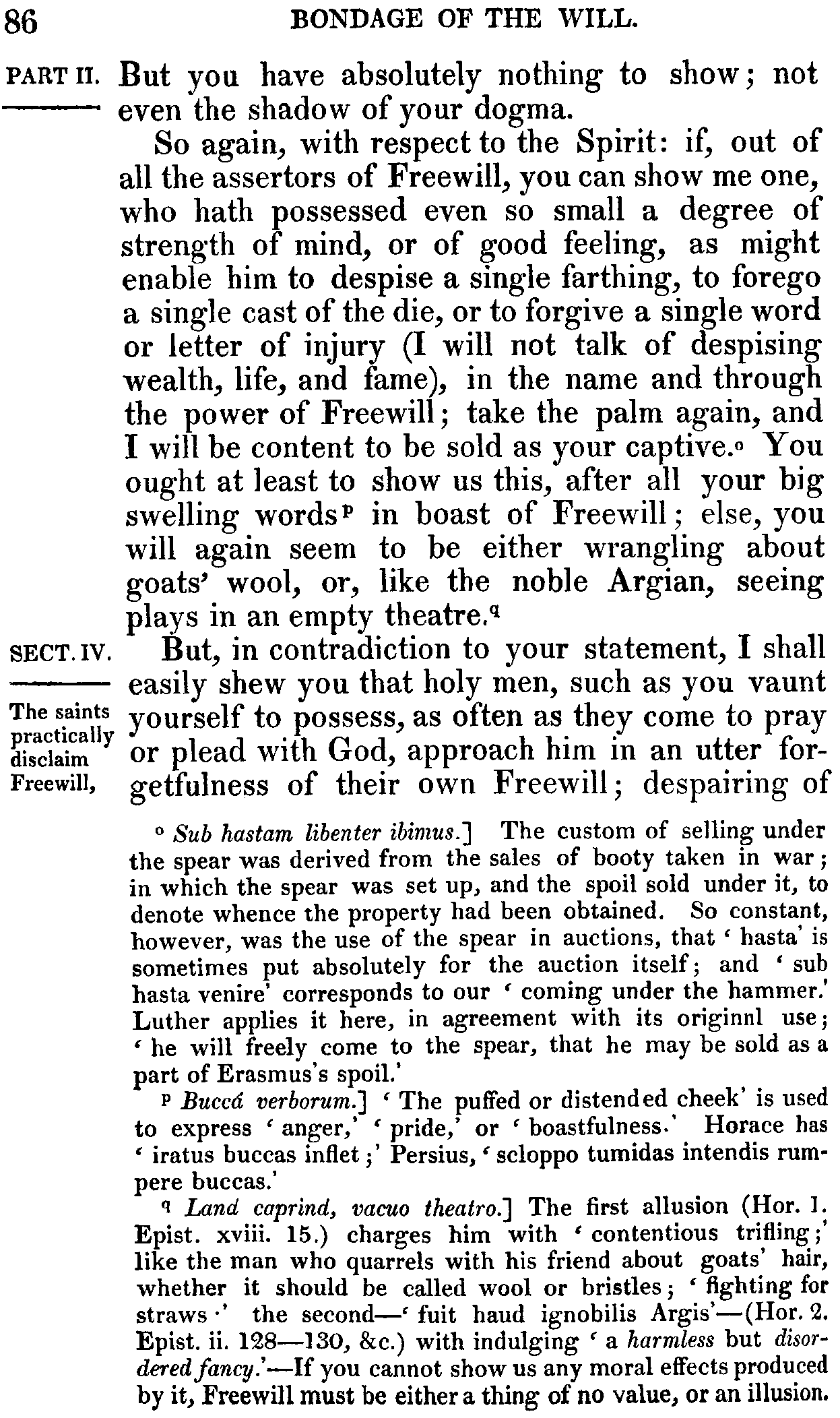 Print Edition of the Bondage of the Will, Page 86