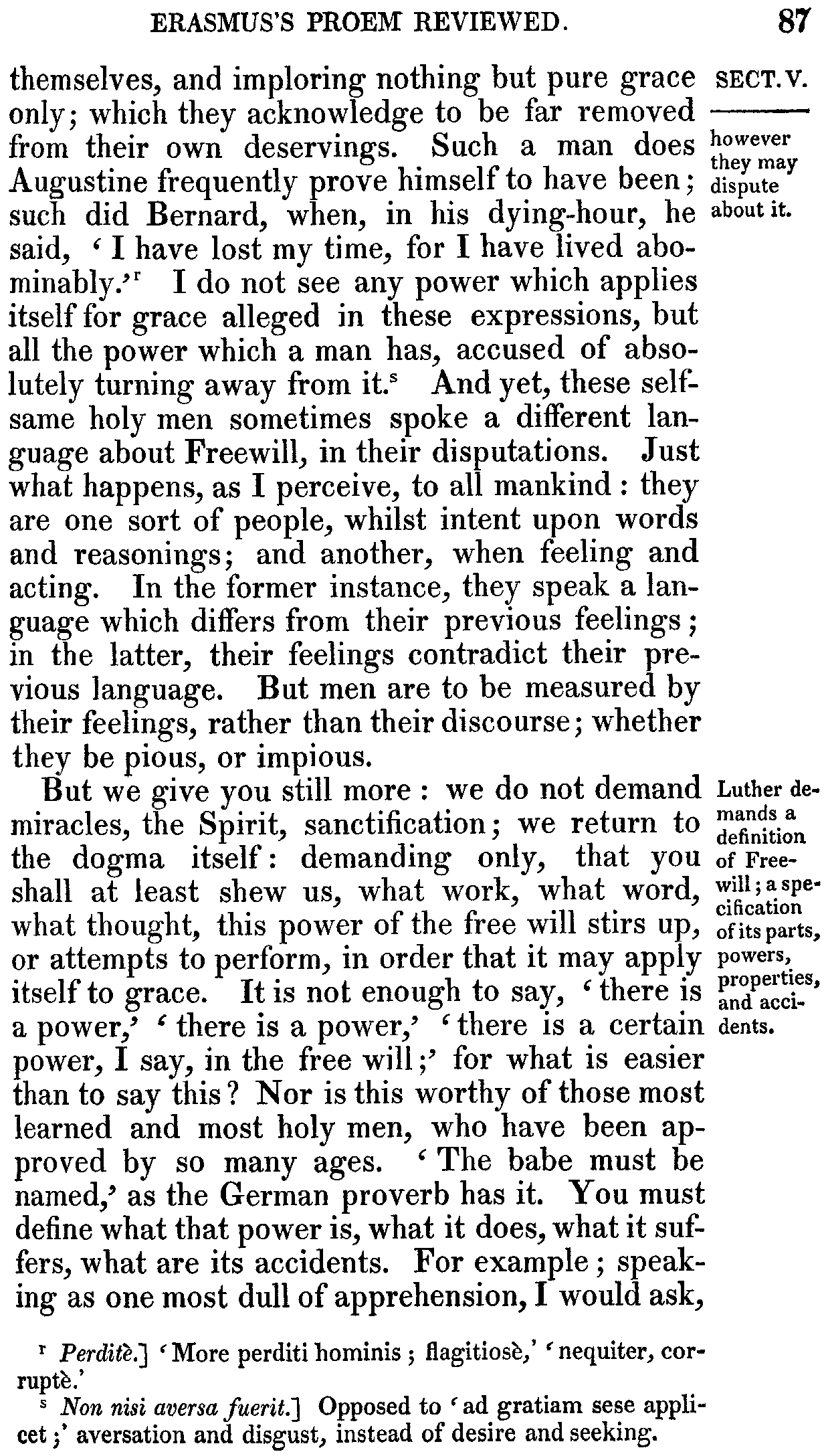 Print Edition of the Bondage of the Will, Page 87